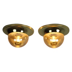 Pair of Brass Austria Wall Lamps, 1950's