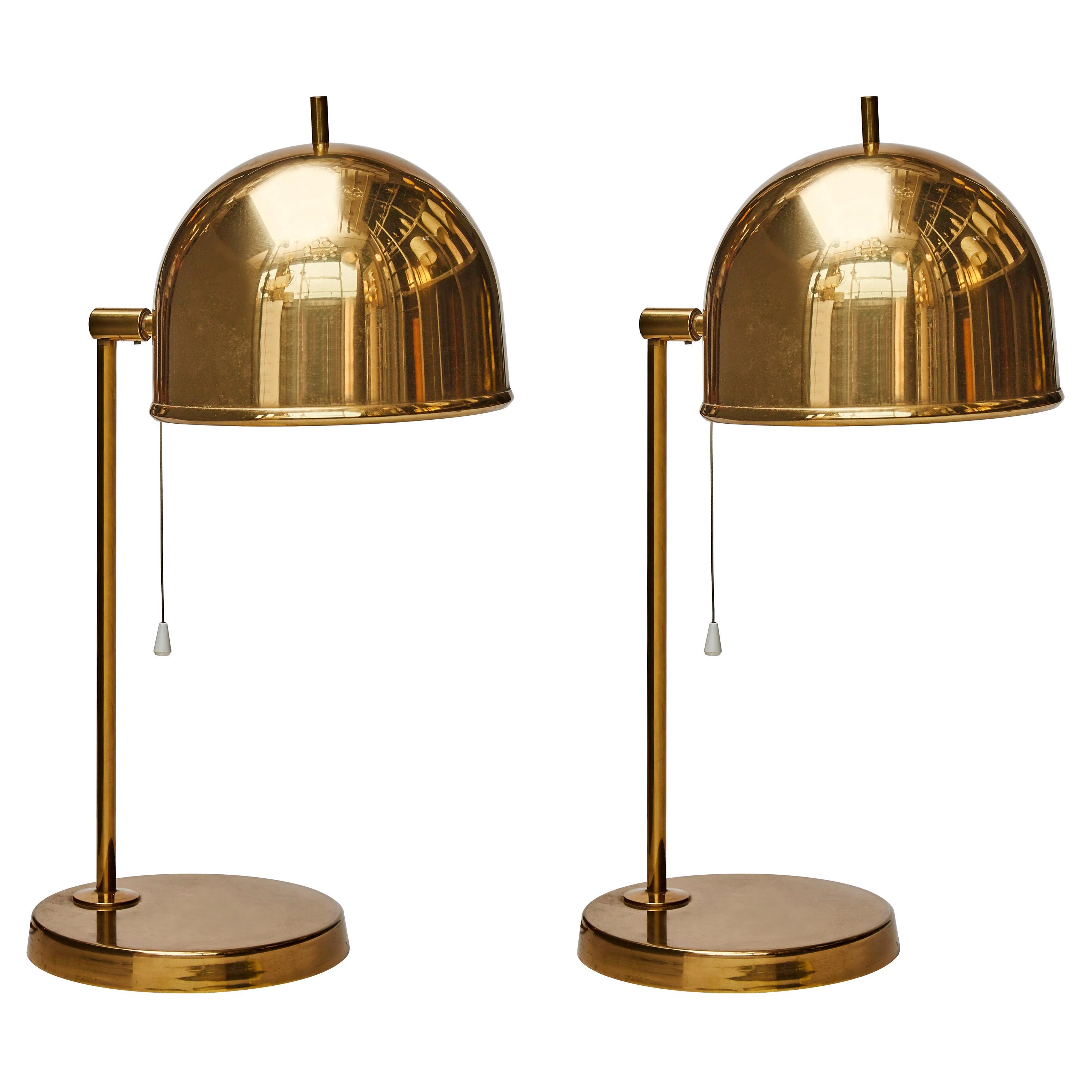 Pair of Brass B-075 Bergboms Table Lamps