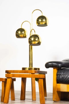 Pair of Brass Ball Table Lamps by Robert Sonneman
