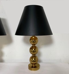 Pair of Brass Ball Table Lamps circa 1960s