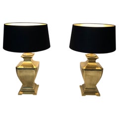 Pair of Brass Baluster Table Lamps, French, circa 1970
