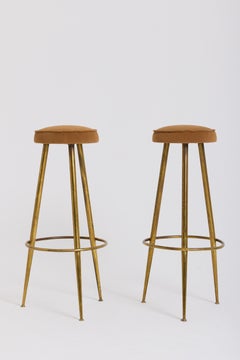 Paar Barhocker aus Messing