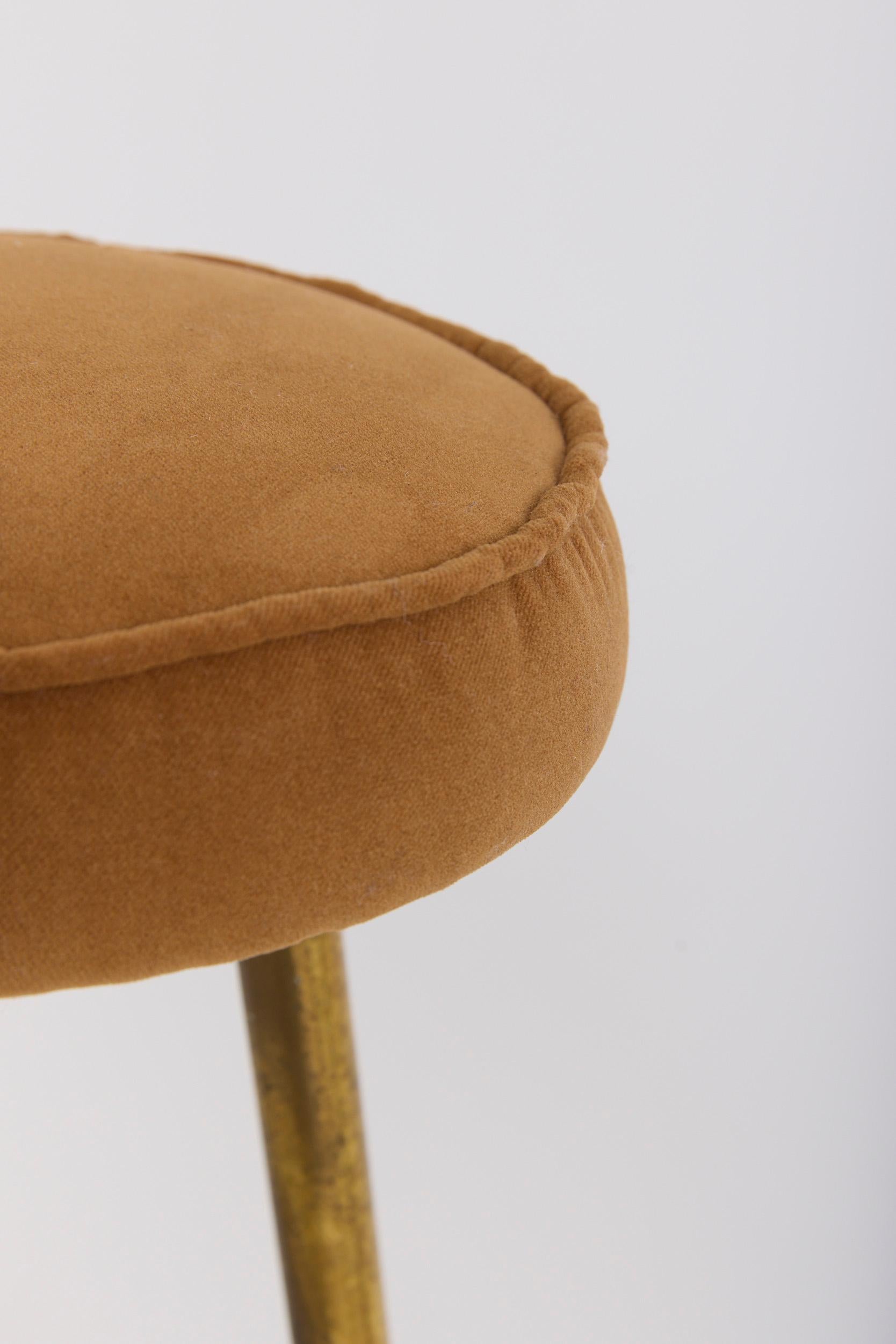 Pair of Brass Bar Stools In Good Condition For Sale In London, GB