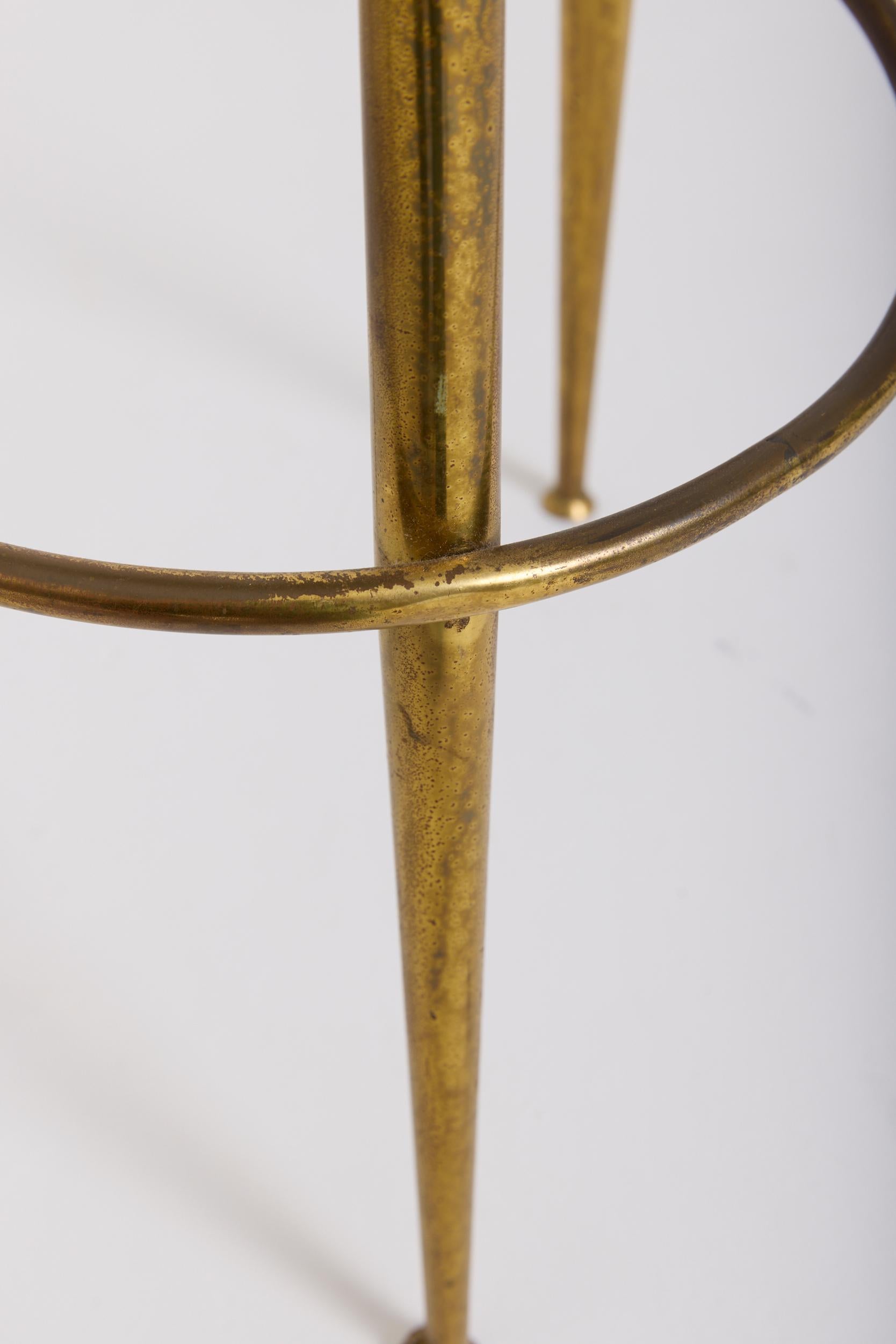 Pair of Brass Bar Stools For Sale 2