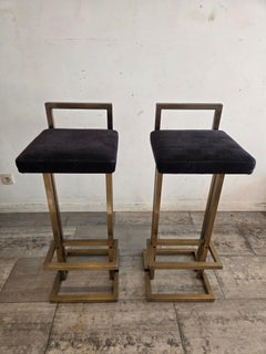 Paar Barhocker aus Messing im Stil von "Maison Jansen"