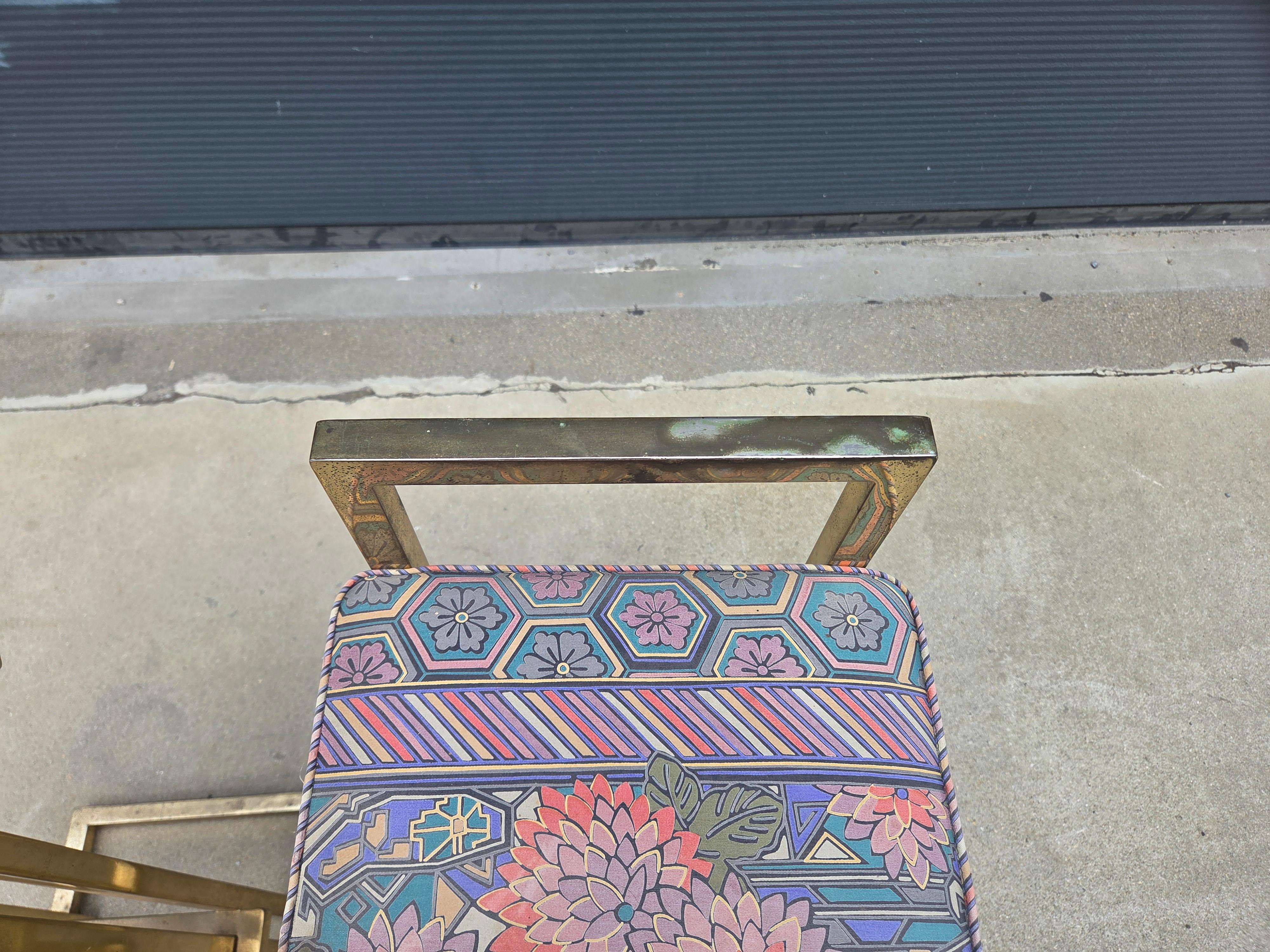 Late 20th Century Pair of Brass Barstools in the Style of 