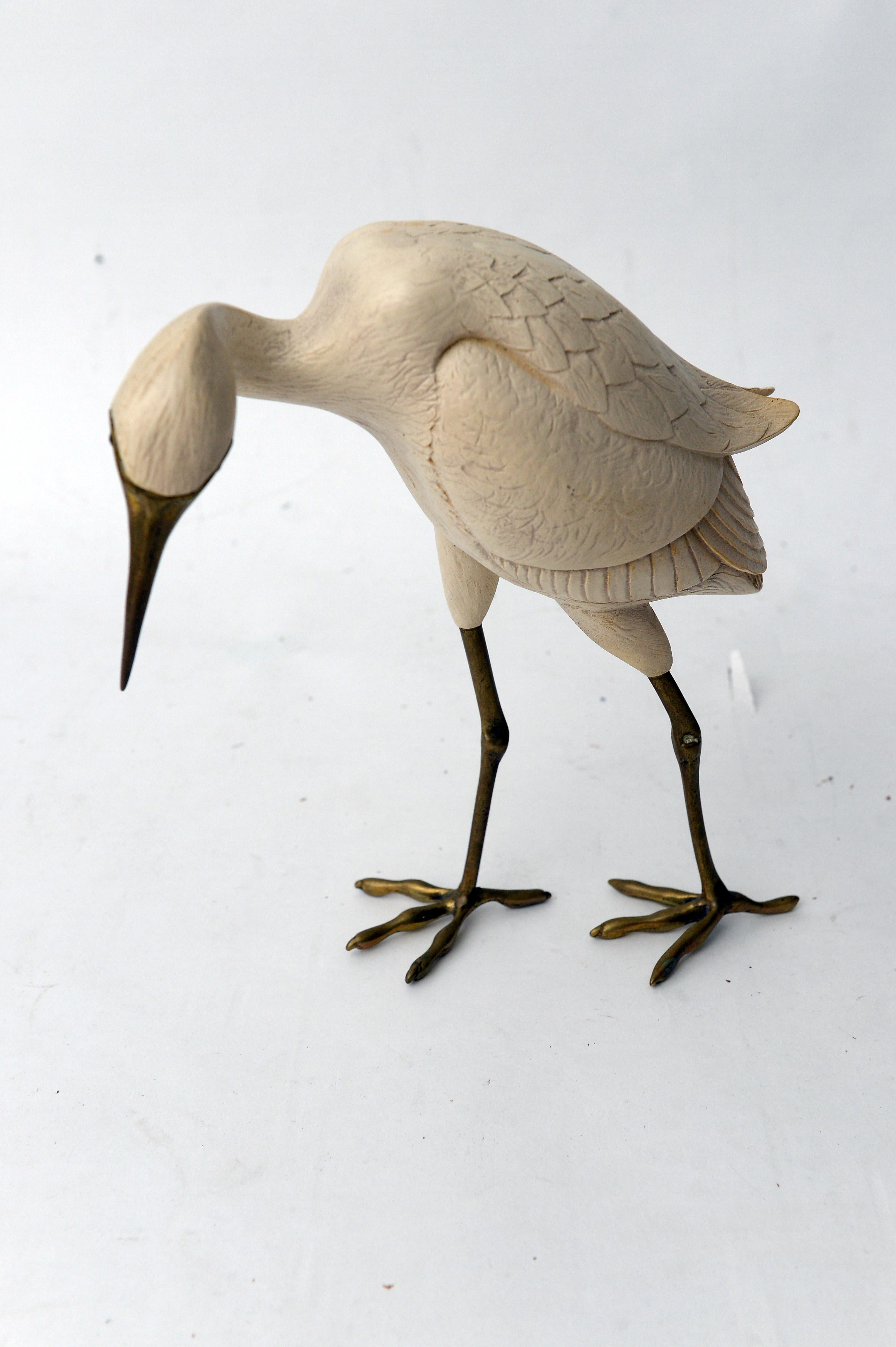 Italian Pair of Brass Bird Sculptures Bu Malevolti, 1950s