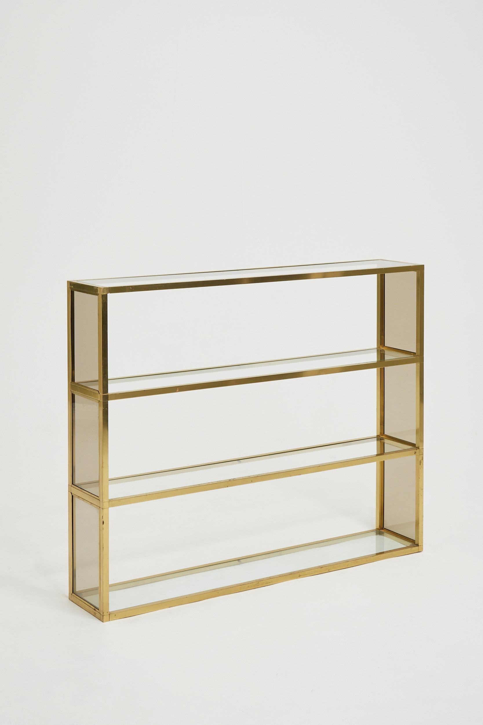 20th Century Pair of Brass Bookcases or Etagères