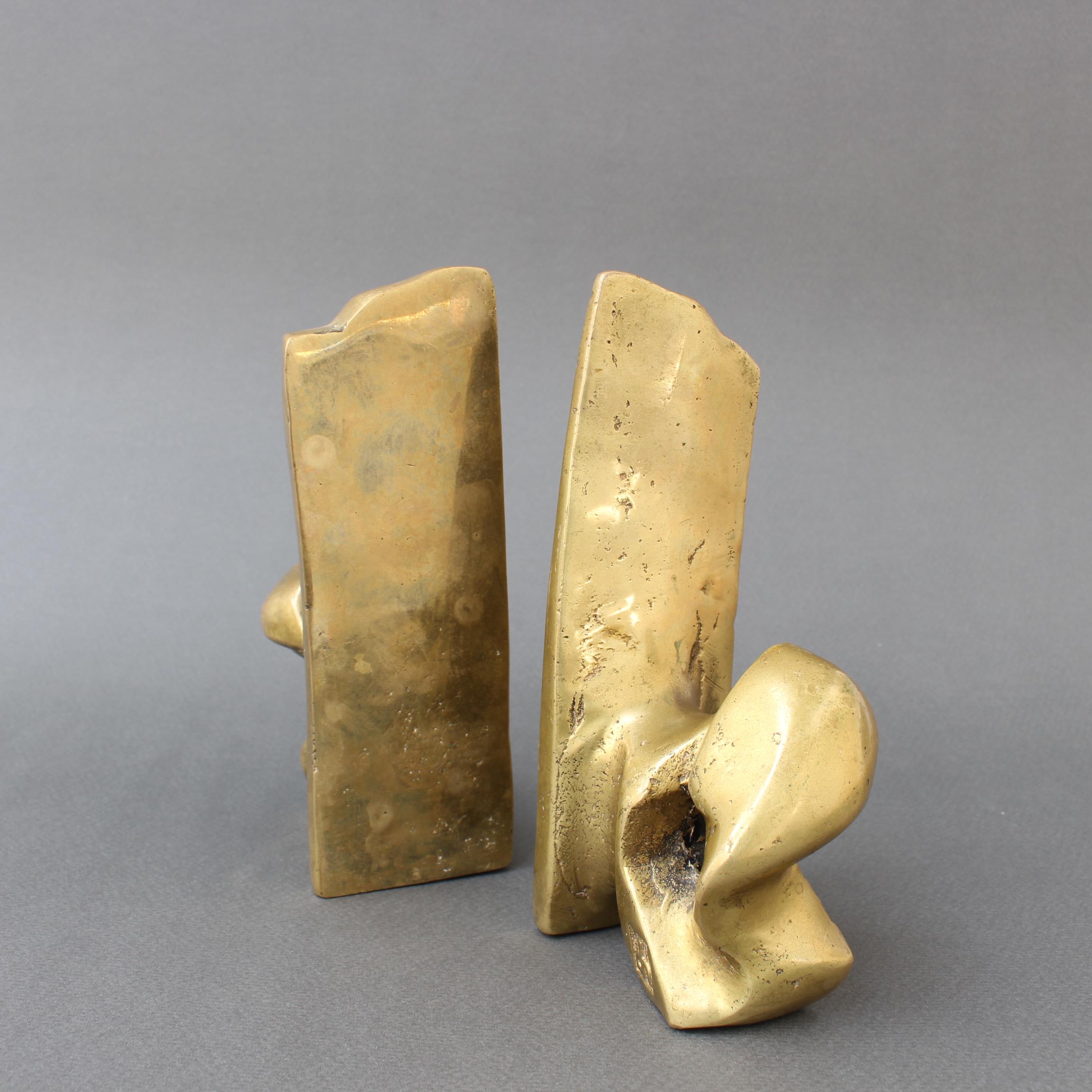 Late 20th Century Pair of Brass Bookends by David Marshall, 'circa 1980s'