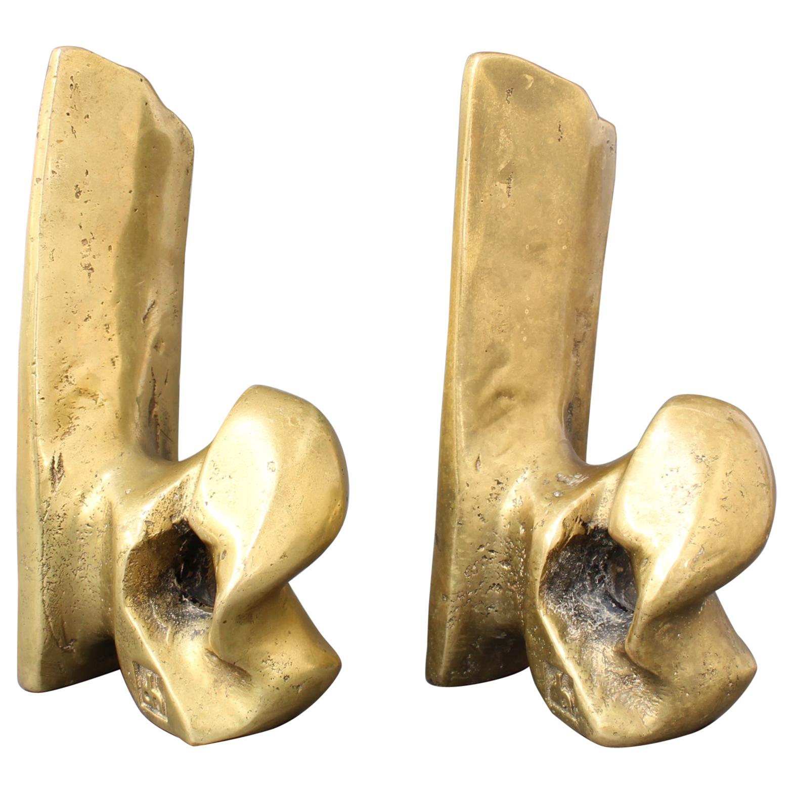 Pair of Brass Bookends by David Marshall, 'circa 1980s'