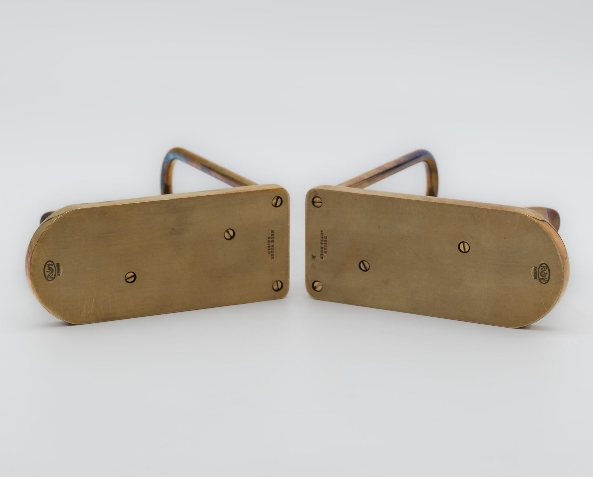 Pair Of Brass Bookends By Lotta Horn For Rejmyre Mässingsbruk Horses Sweden 1990 For Sale 7