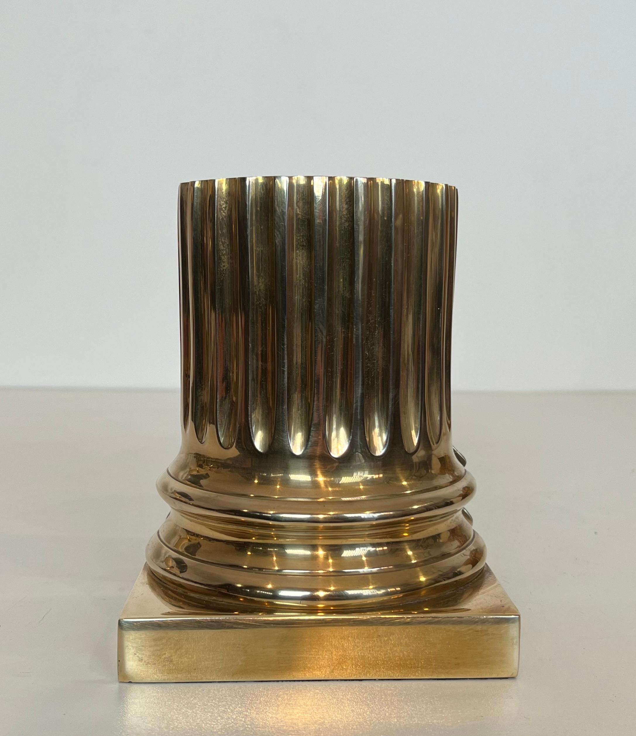 Pair of Brass Bookends Representing Columns For Sale 5