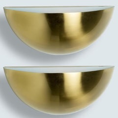 Pair of Brass Bowl Wall Lights by Florian Schulz, 1970