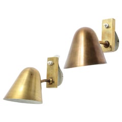 Pair of Brass & Bronze Adjustable Sconces by Jacques Biny for Lita, France 1950s