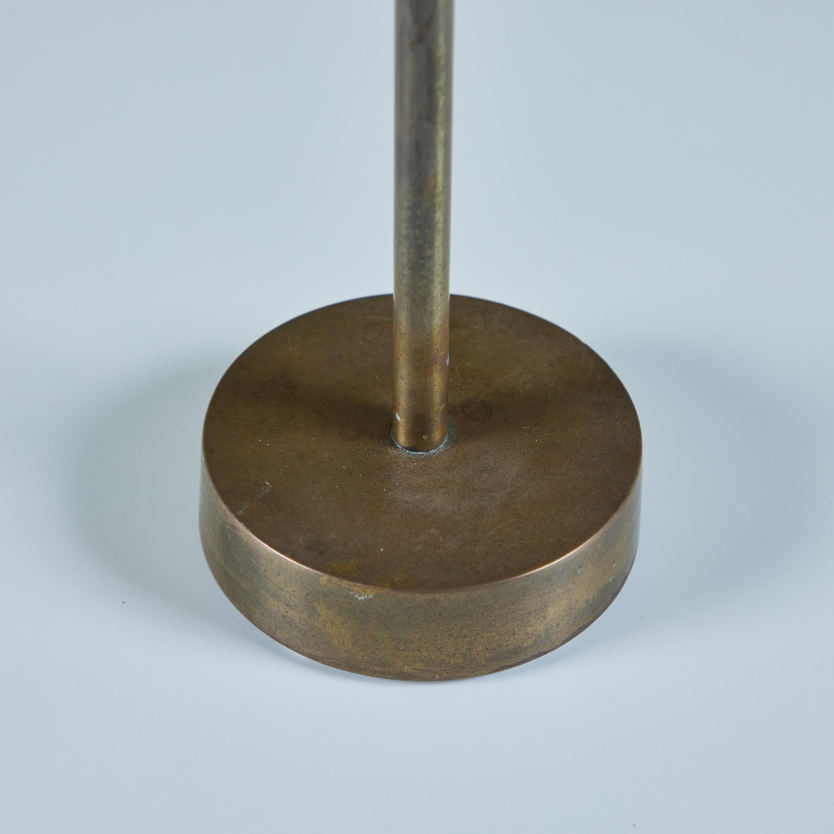 Pair of Brass Brutalist Candlesticks For Sale 5