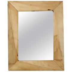 Pair of Brass Brutalist Wall Mirrors, circa 2000, Italy