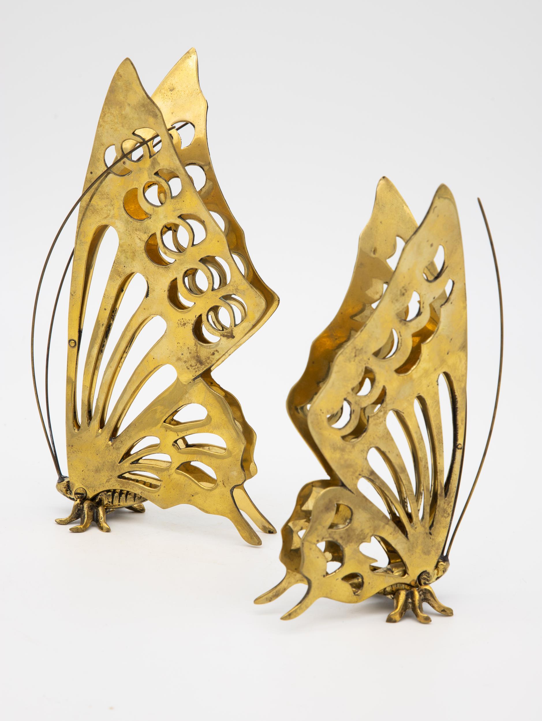 Pair of Brass Butterflies In Good Condition In South Salem, NY