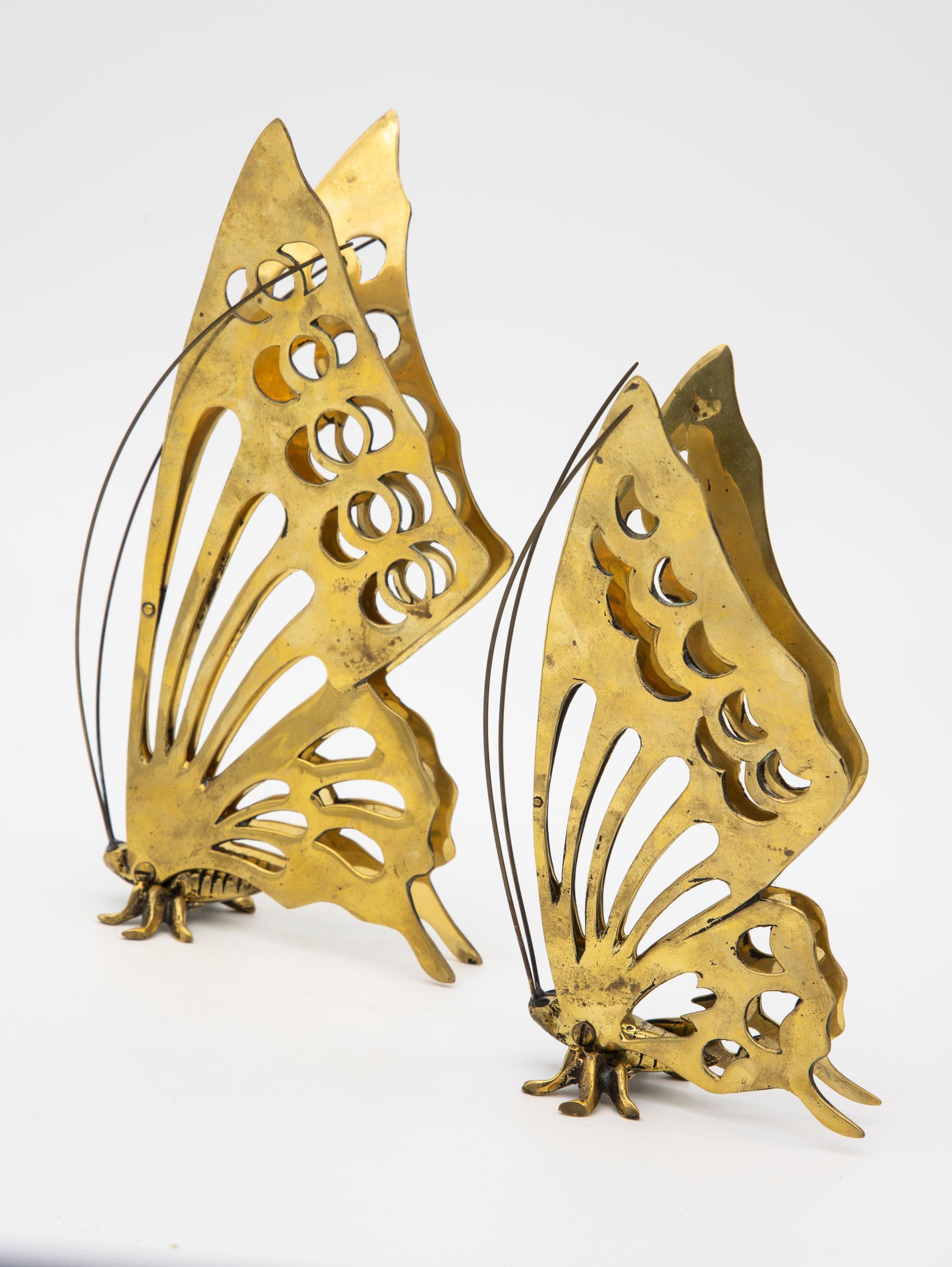 20th Century Pair of Brass Butterflies