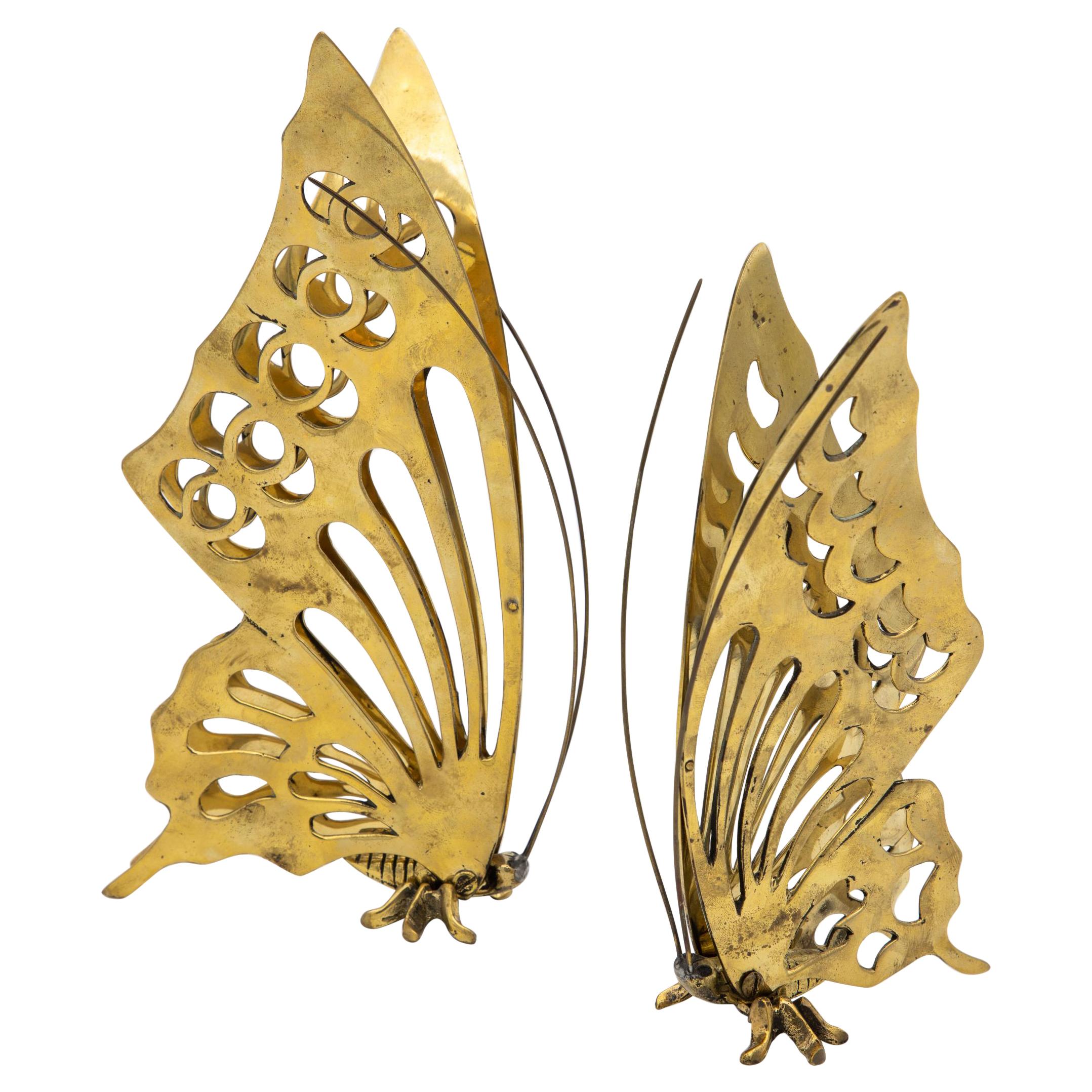 Pair of Brass Butterflies