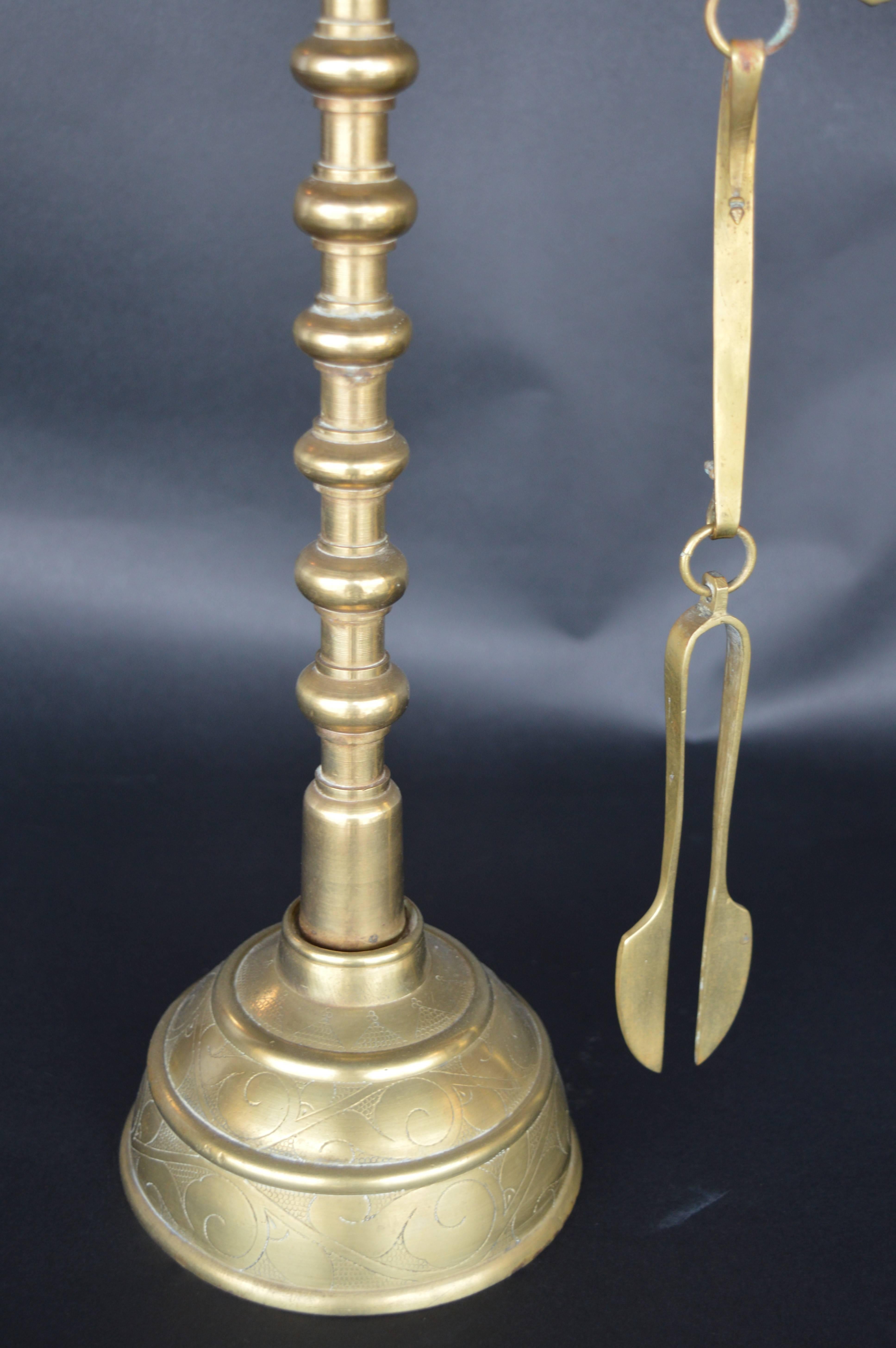 Italian Pair of Brass Butterfly Candlesticks