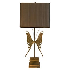 Pair of Brass Butterfly Lamps attributed to Willy Daro 