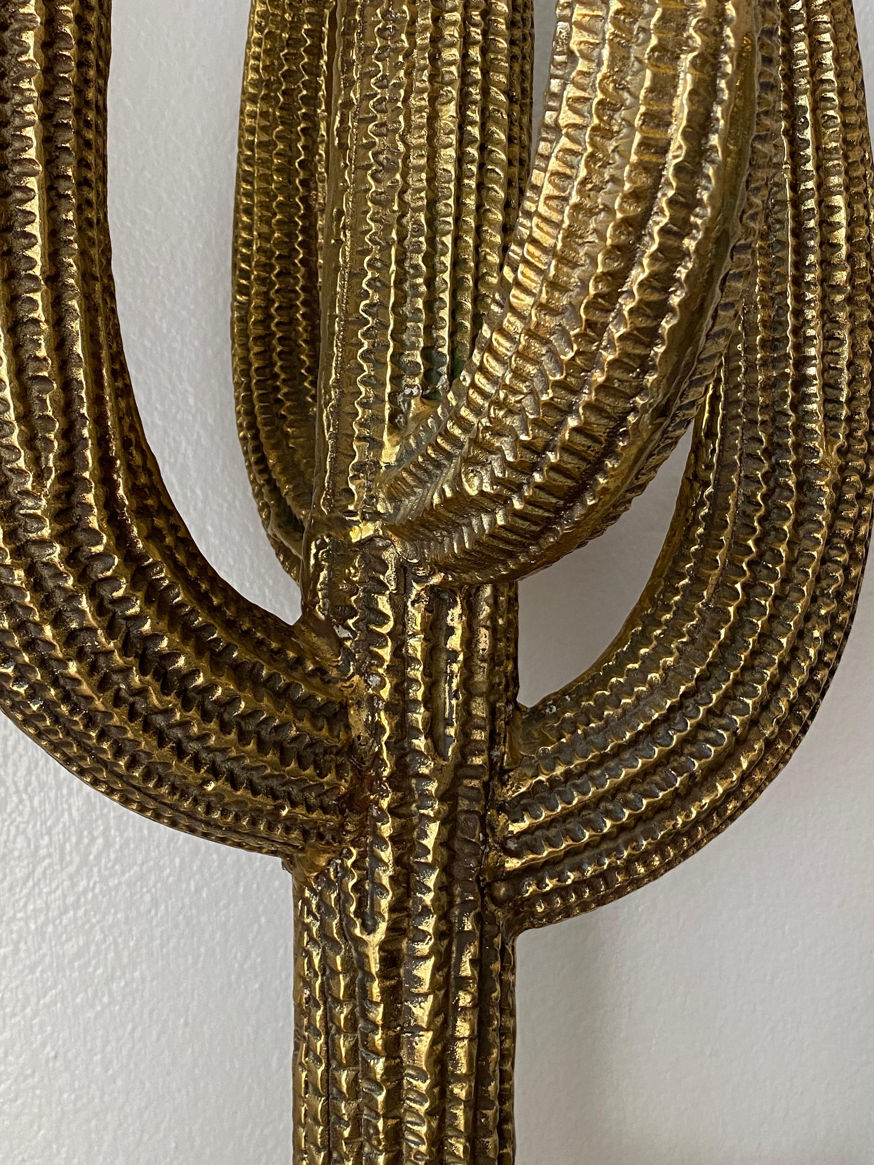 Pair of Brass Cactus Lamps In Good Condition In North Hollywood, CA