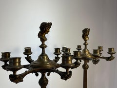 Pair of Brass Candelabras, circa 1850