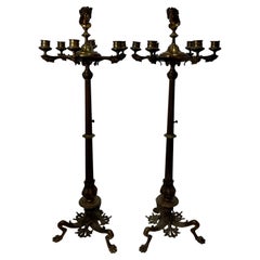 Pair of Brass Candelabras, circa 1850