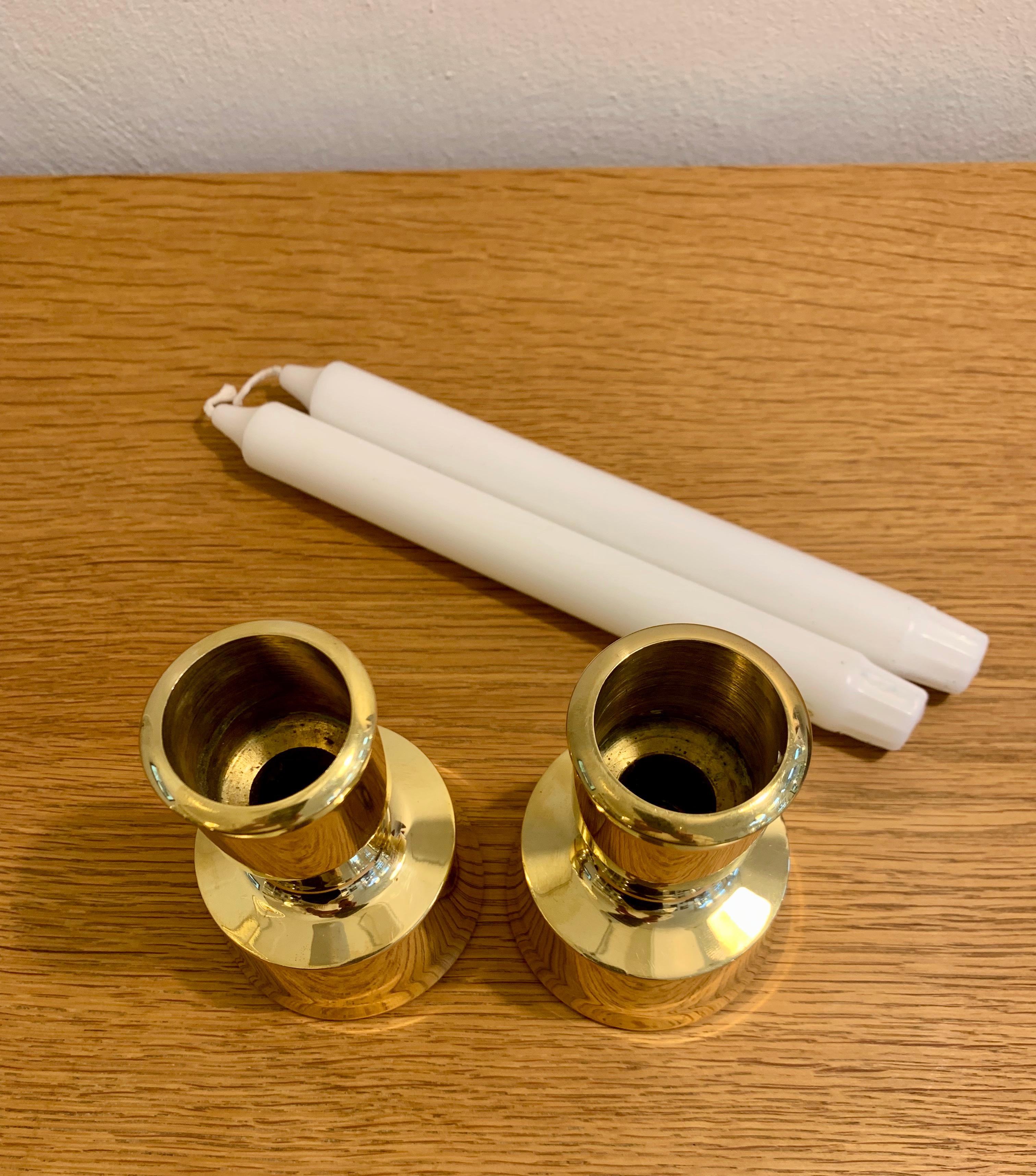 Finnish Pair of Brass Candle Holders by Jens H. Quistgaard for Dansk