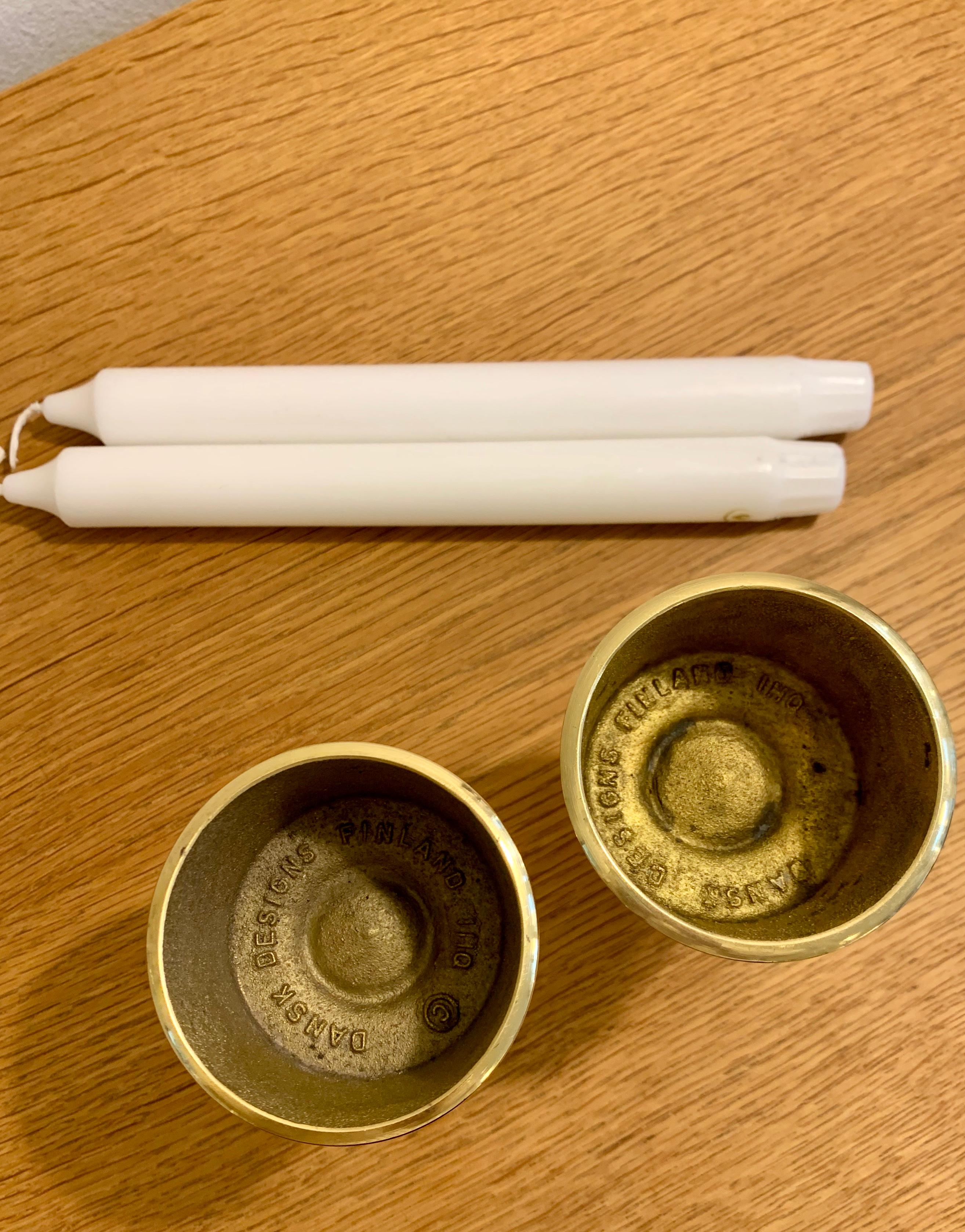 Mid-20th Century Pair of Brass Candle Holders by Jens H. Quistgaard for Dansk