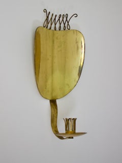 Pair of Brass Candle Sconces by Väinö Hamara, Mid-20th Century, Finland