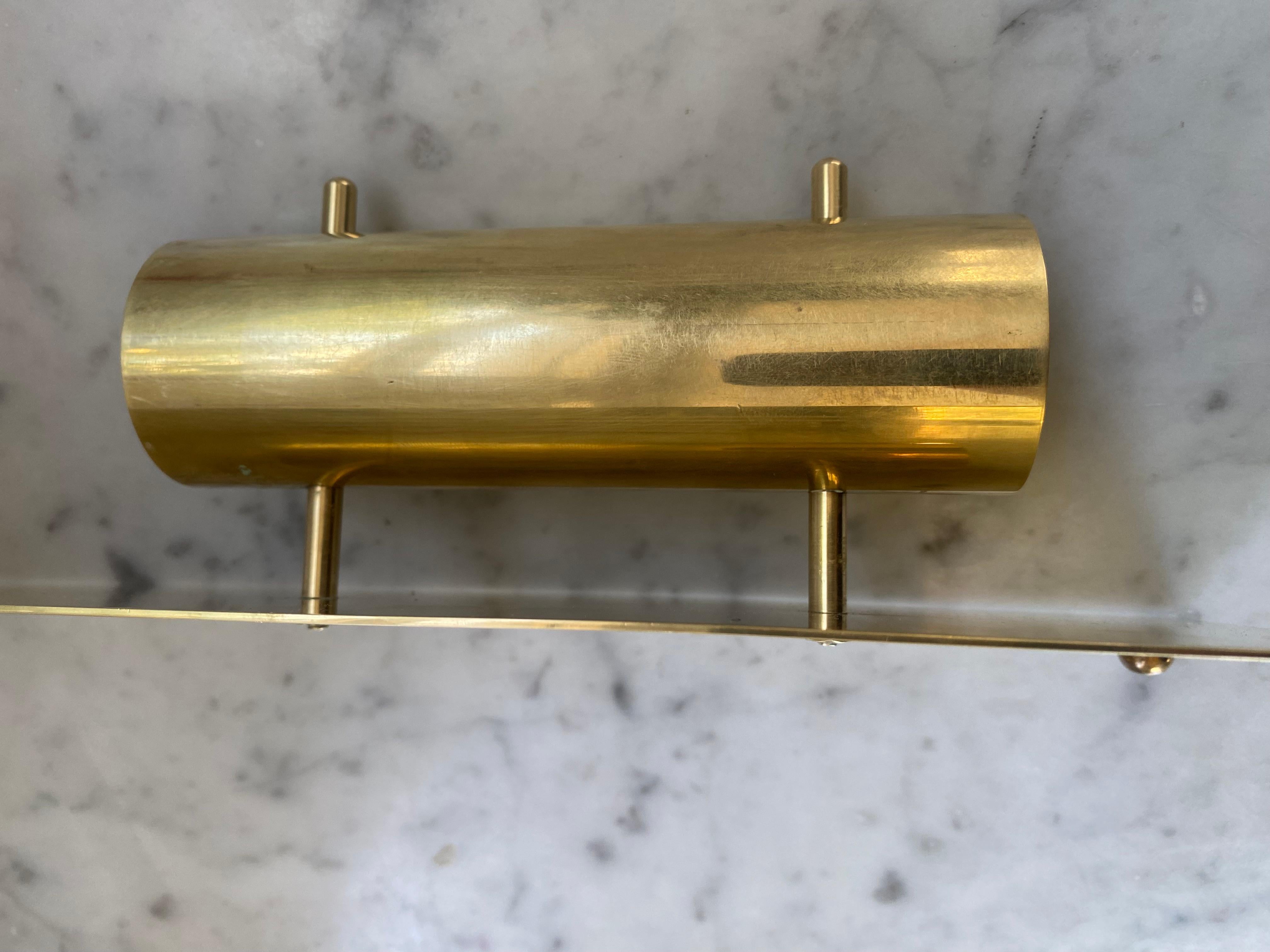 Norwegian Pair of brass candle wall sconces by Colseth Norway mid century modern For Sale