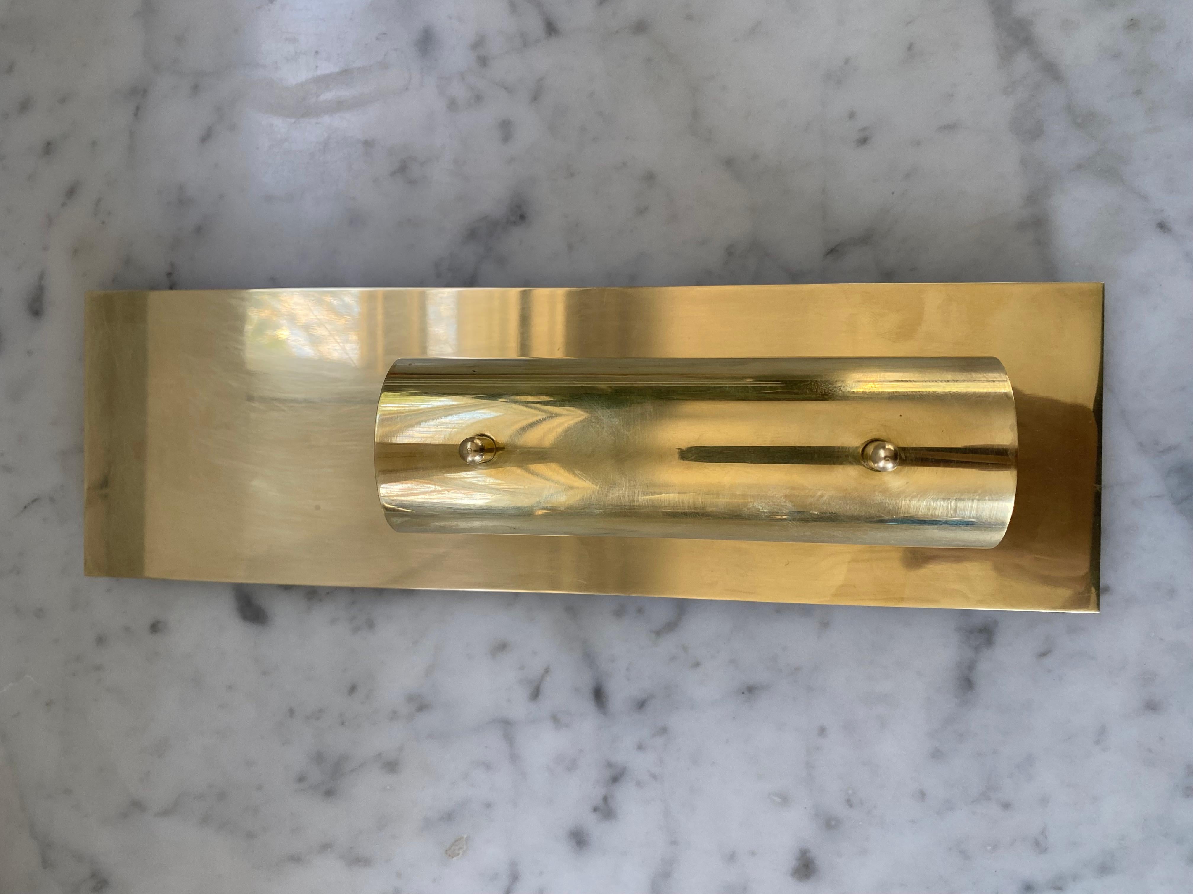 Machine-Made Pair of brass candle wall sconces by Colseth Norway mid century modern For Sale