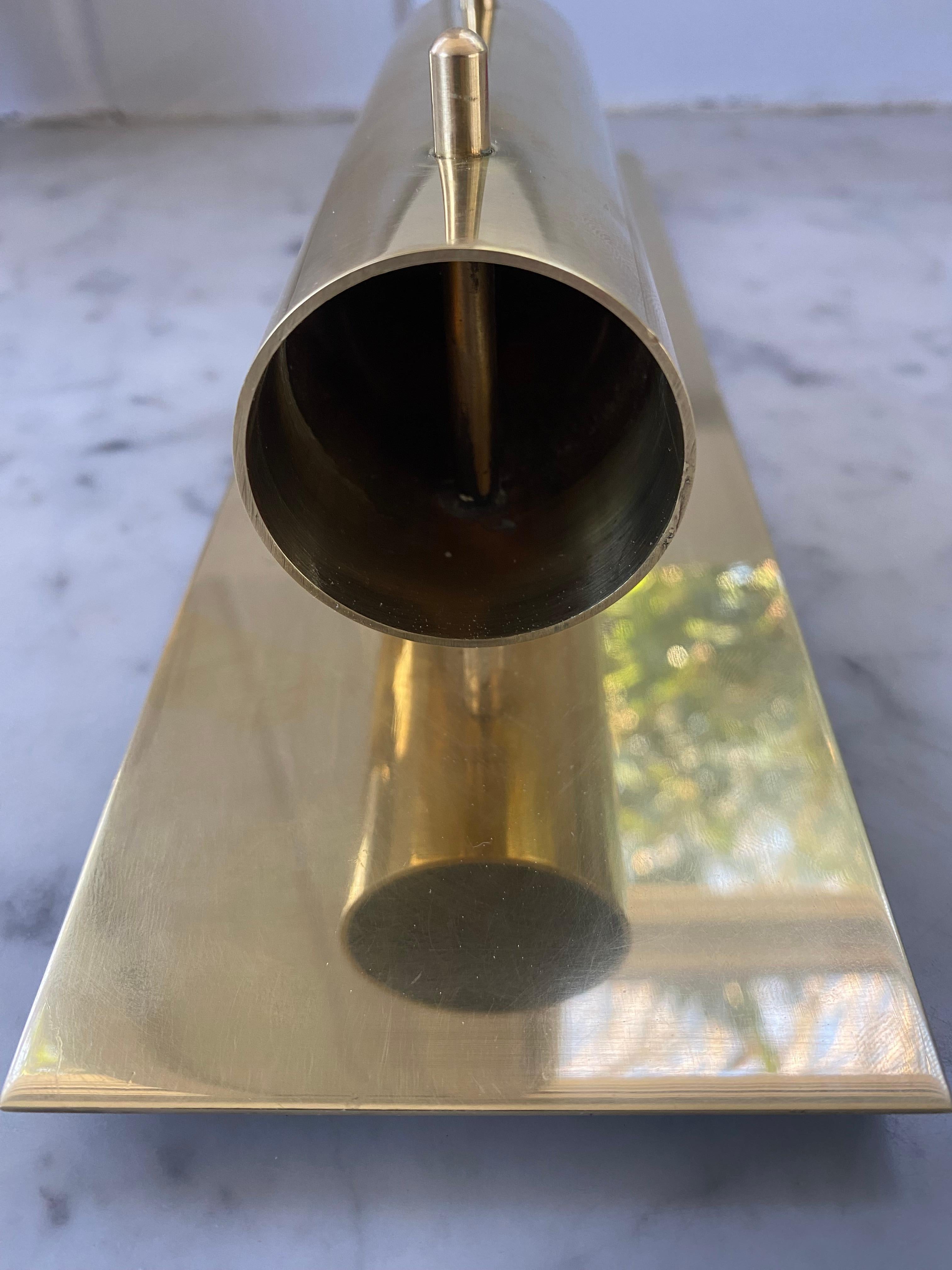 Pair of brass candle wall sconces by Colseth Norway mid century modern In Good Condition For Sale In Bridgehampton, NY