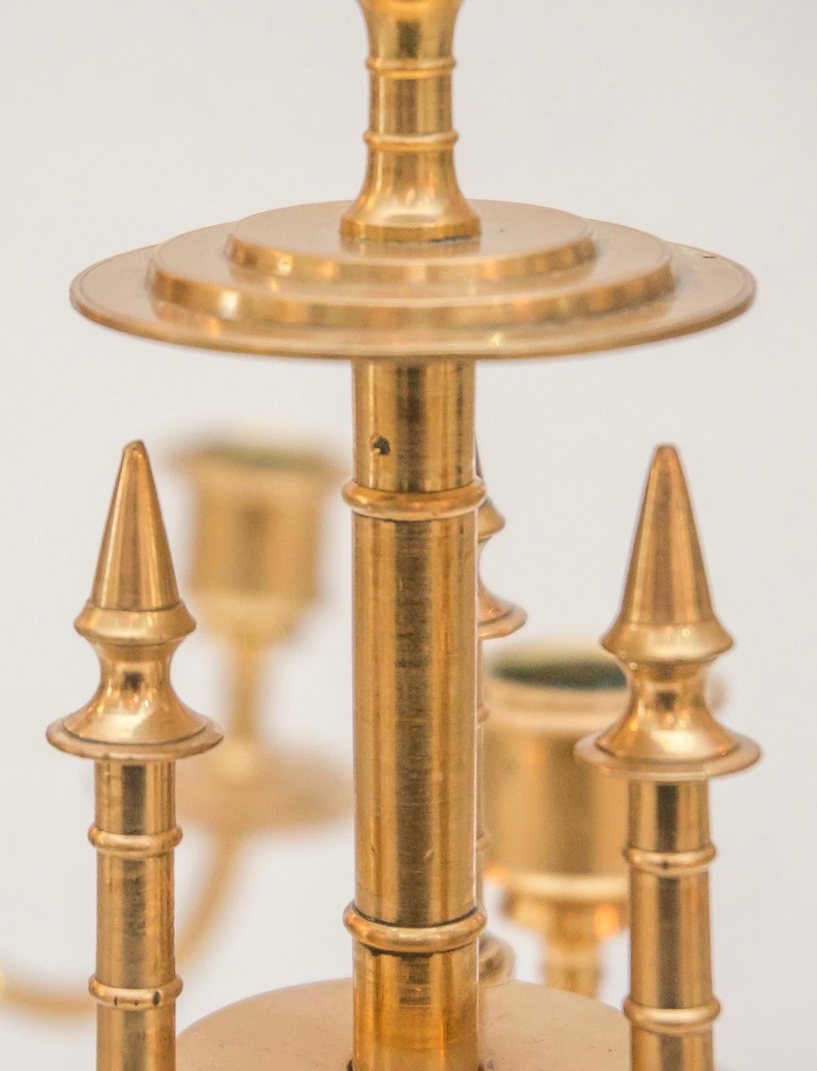 Aesthetic Movement Pair of Brass Candleabrum