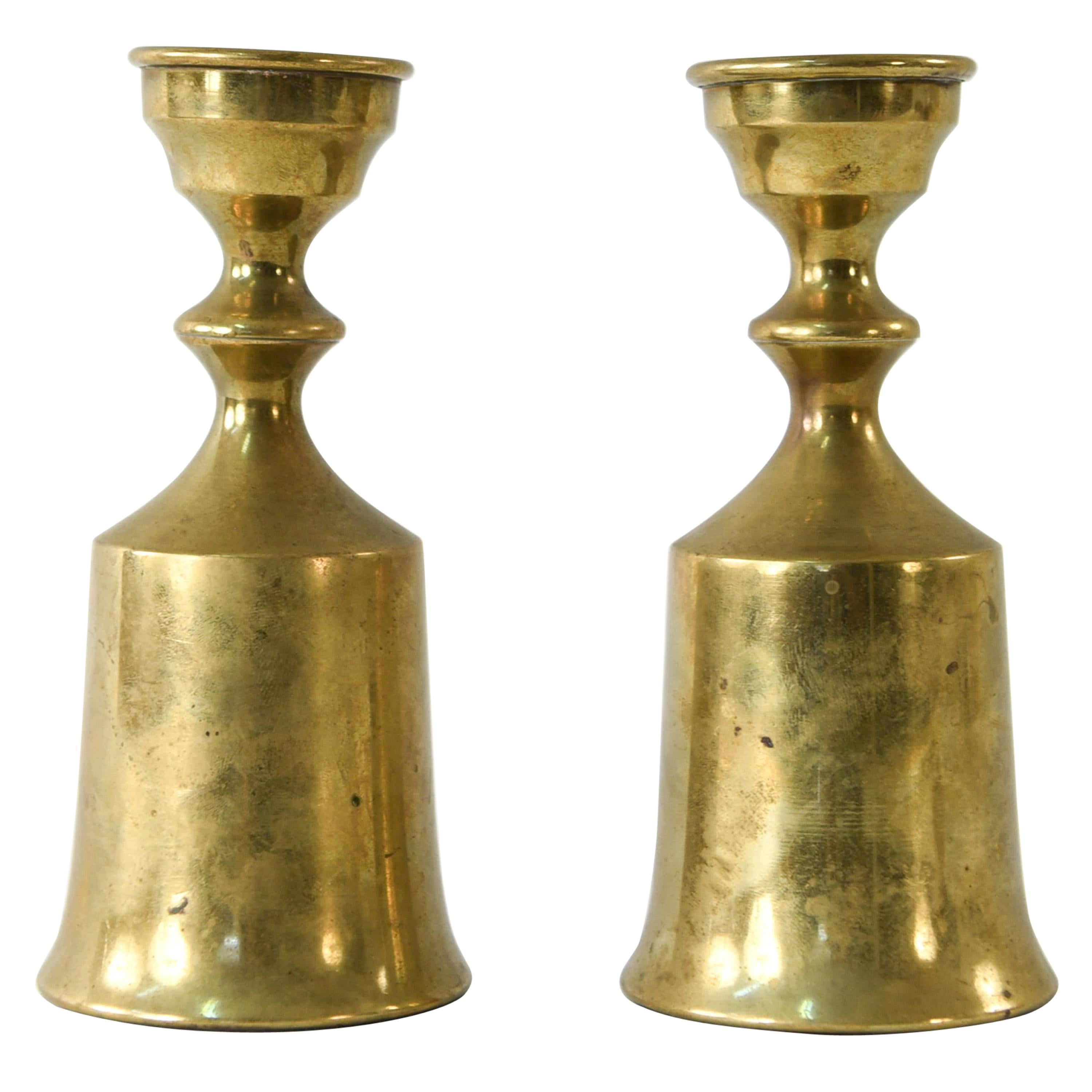 Pair of Brass Candleholders by Danish Designer Jens H. Quistgaard