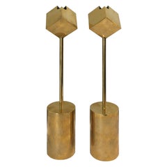 Pair of Brass Candleholders by Pierre Forssell, 1960s