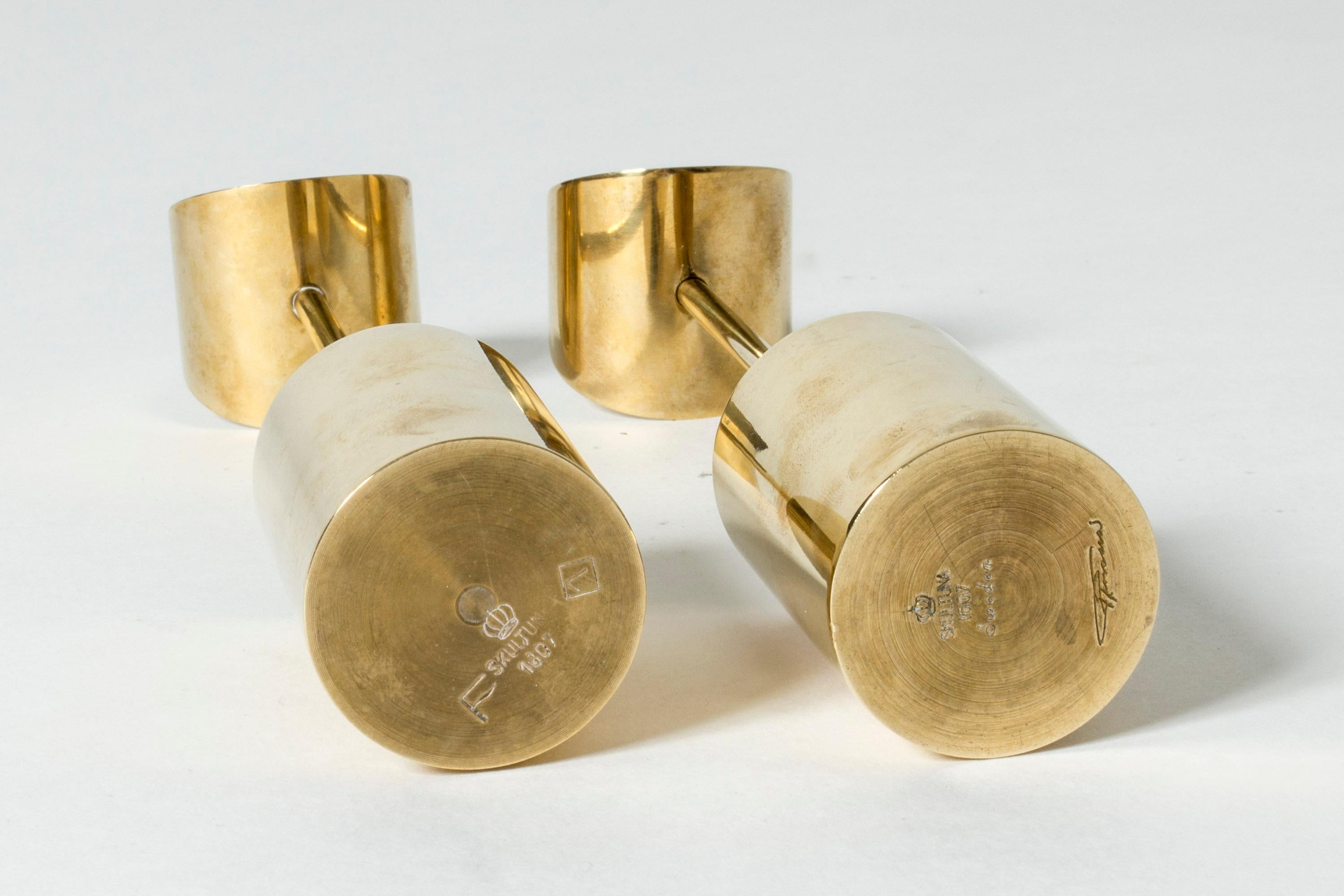 Pair of Brass Candleholders by Pierre Forssell for Skultuna In Good Condition In Stockholm, SE