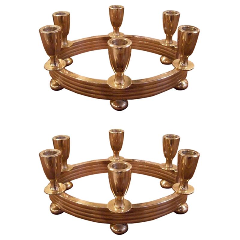 Pair of Brass Candleholders