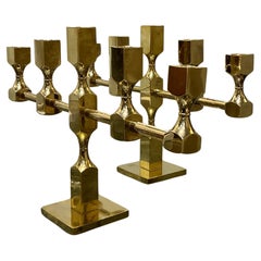 Used Pair of Brass candleholders Gusum Sweden 1970