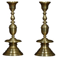 Antique Pair of brass candlestick