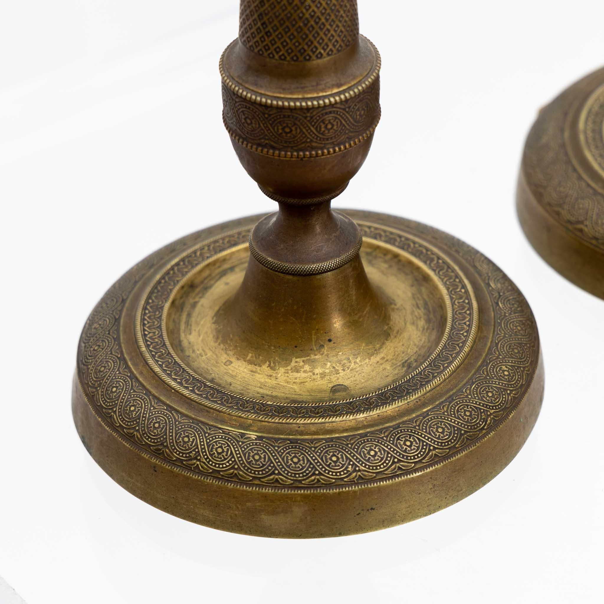Pair of Brass Candlesticks, 19th Century For Sale 1