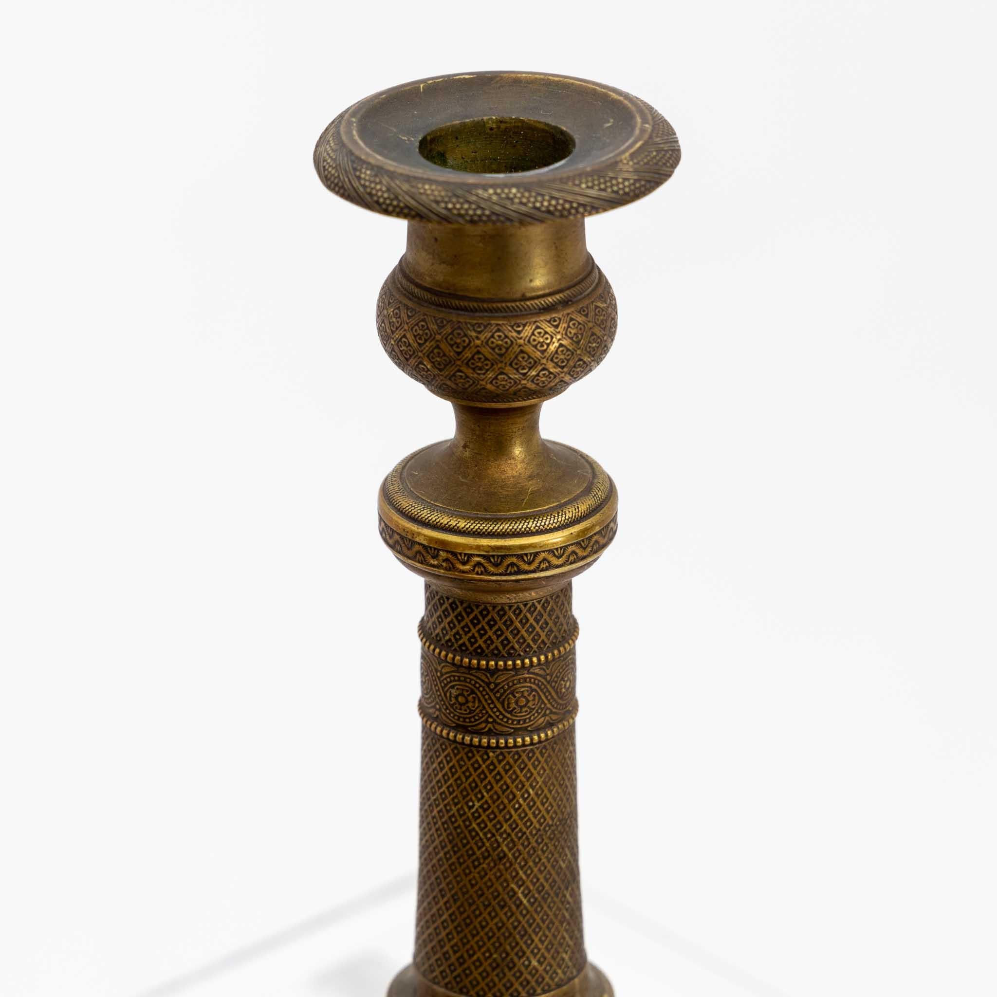Pair of Brass Candlesticks, 19th Century For Sale 3
