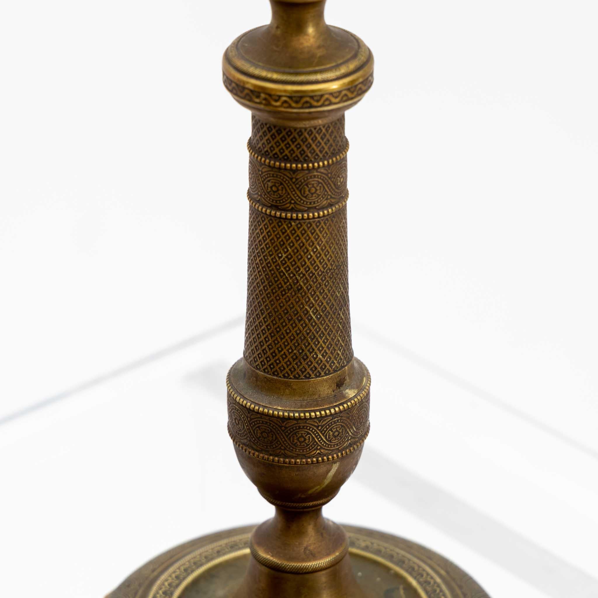 Pair of Brass Candlesticks, 19th Century For Sale 4