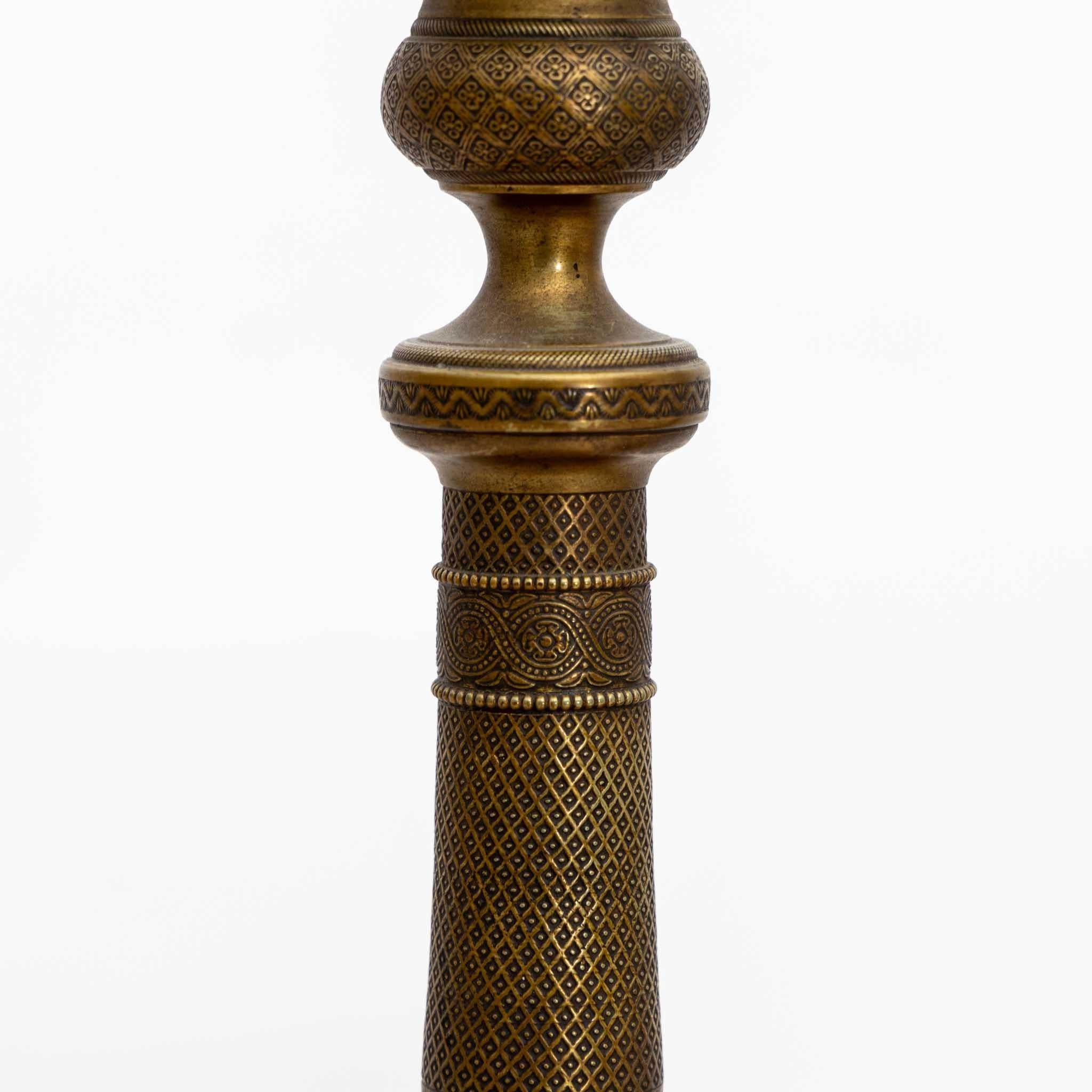 Pair of Brass Candlesticks, 19th Century For Sale 6