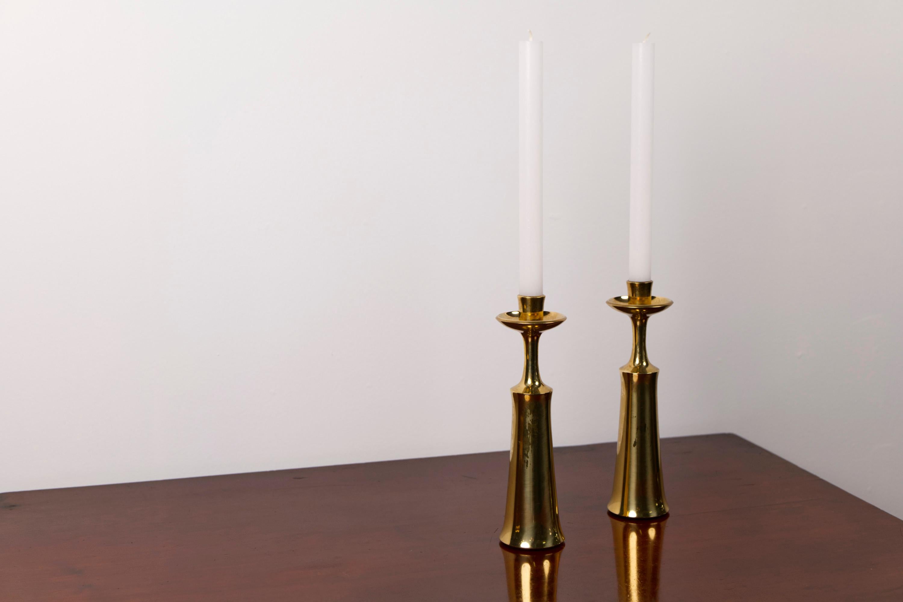 Pair Of Brass Candlesticks by Jens H. Quistgaard For Dansk design, Denmark, 1956 For Sale 4