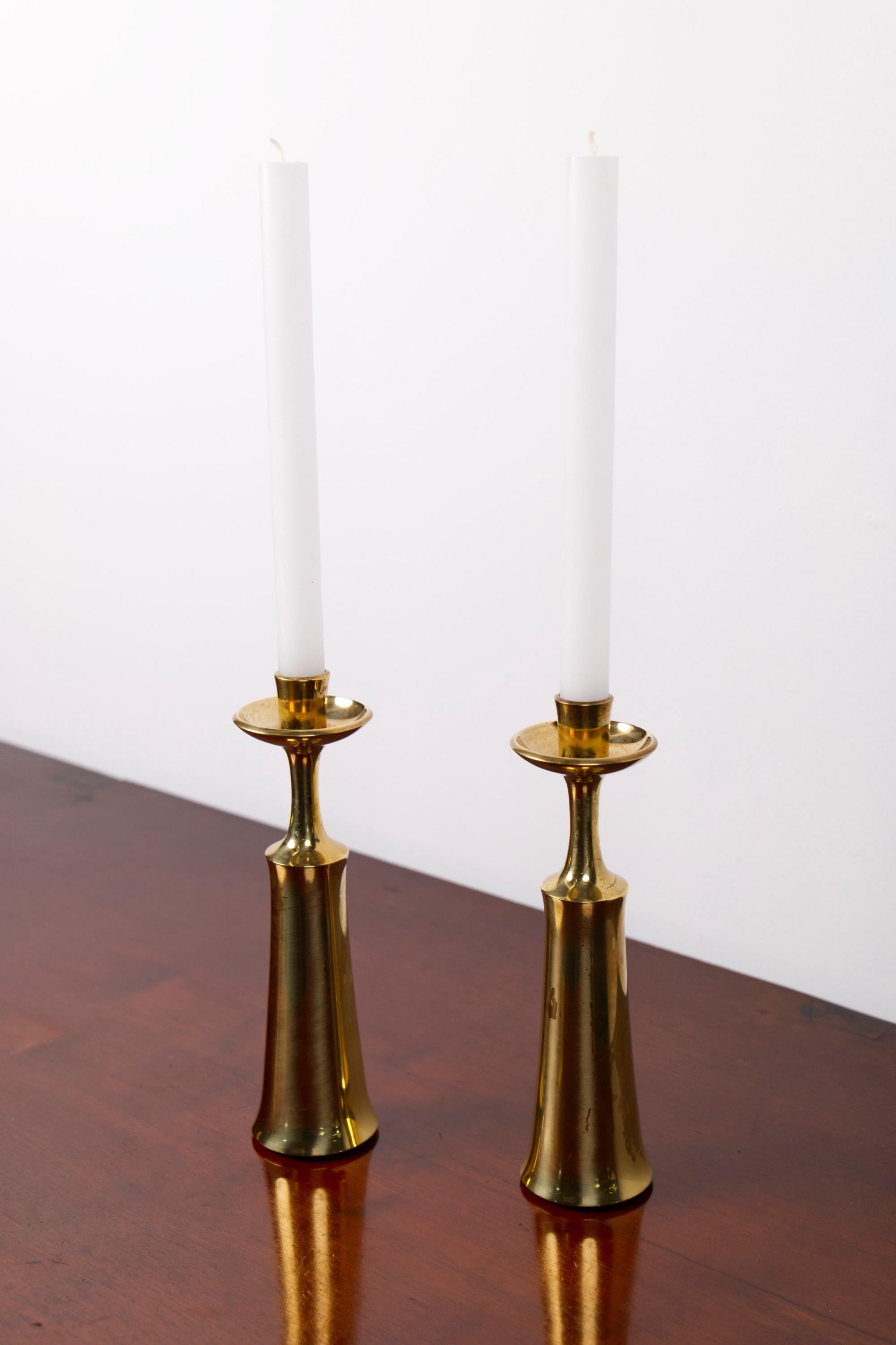 Pair Of Brass Candlesticks by Jens H. Quistgaard For Dansk design, Denmark, 1956 For Sale 5