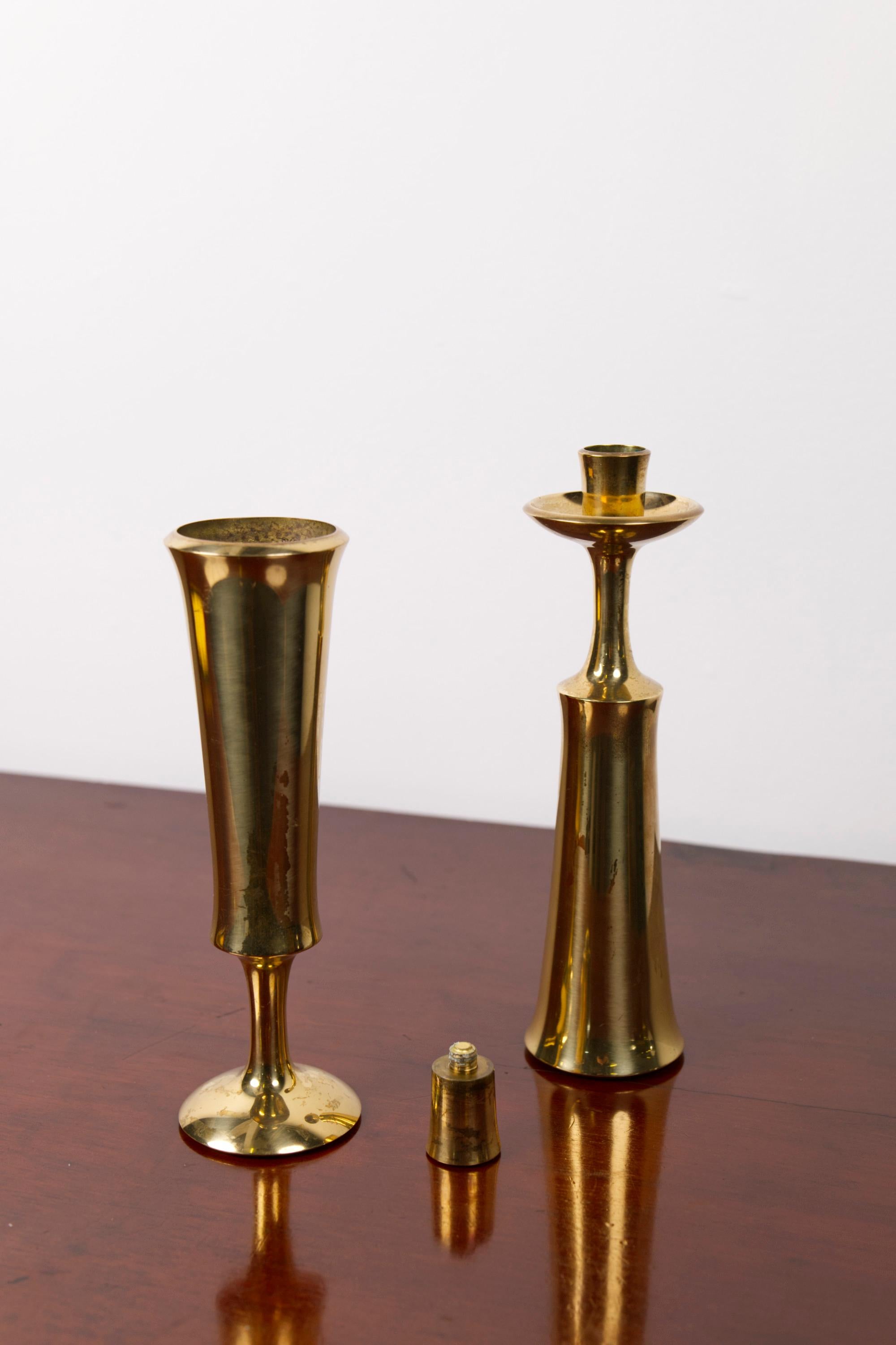 Pair Of Brass Candlesticks by Jens H. Quistgaard For Dansk design, Denmark, 1956 For Sale 6