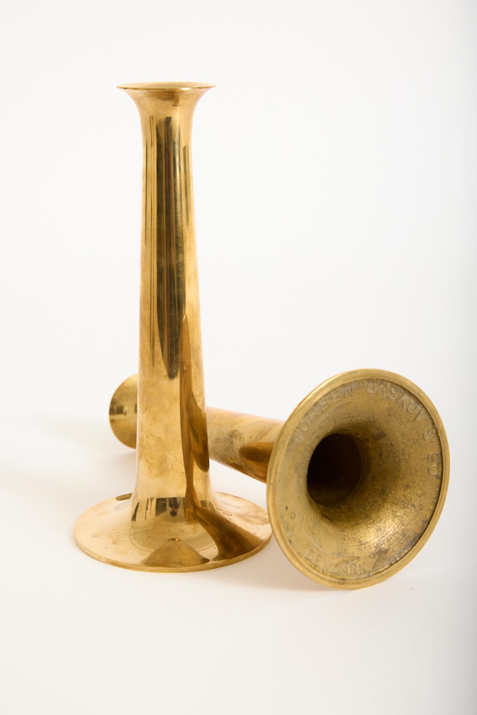 Pair of Brass Candlesticks by Torben Ørskov For Sale 3