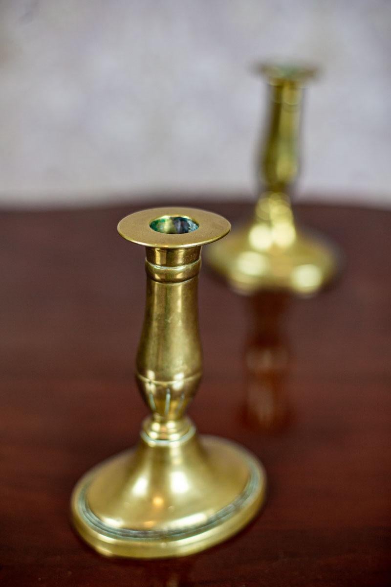 Europeo Coppia di candelabri in ottone, circa prima del 1939 in vendita